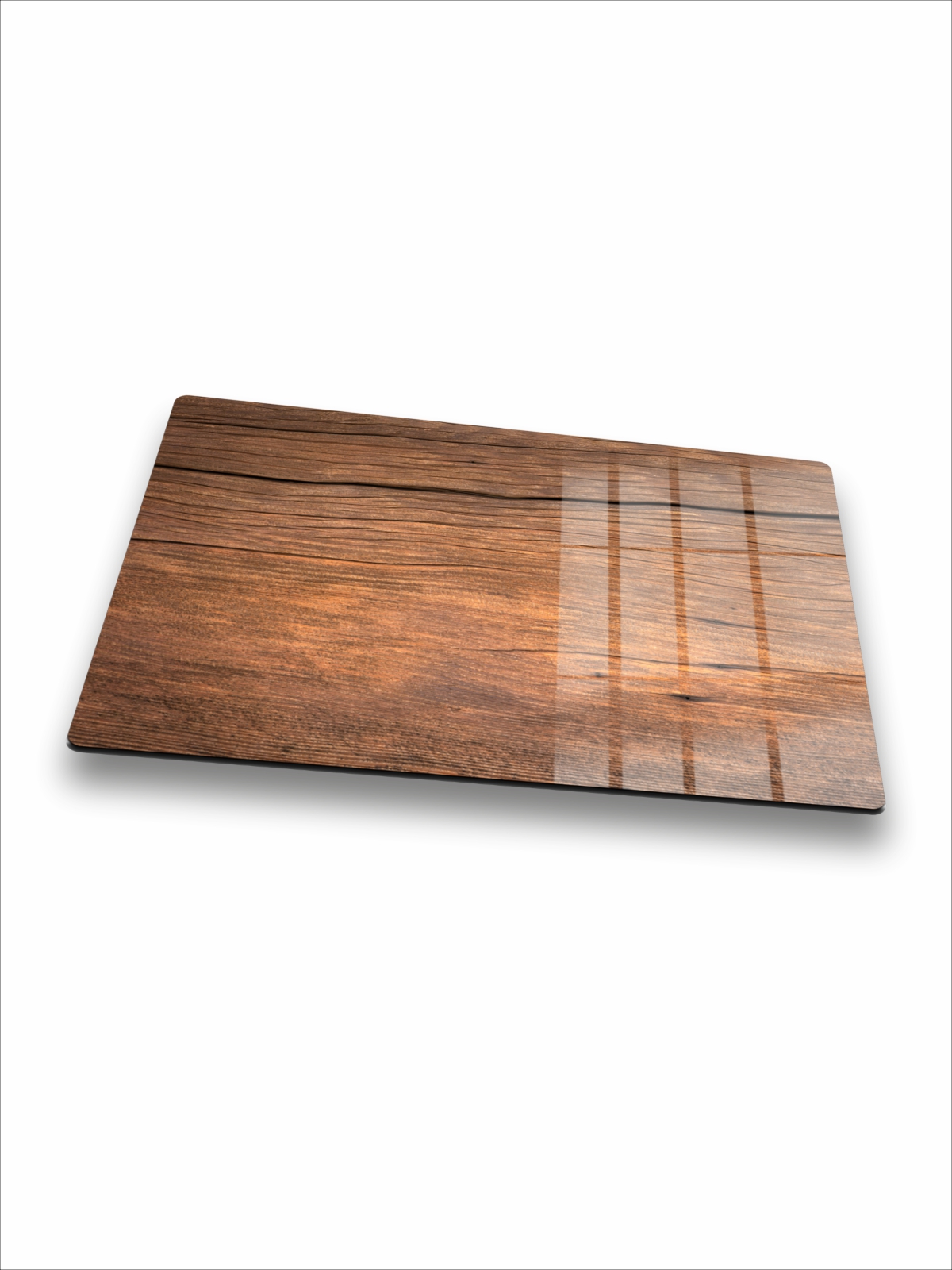 Dekoratif Ahşap Görünümlü Cam Kesme ve Doğrama tahtası sunumluk 25 x 35cm