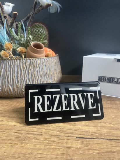 Pleksi Masa Üstü Rezerve Yazısı Üçgen Siyah 6 Adet