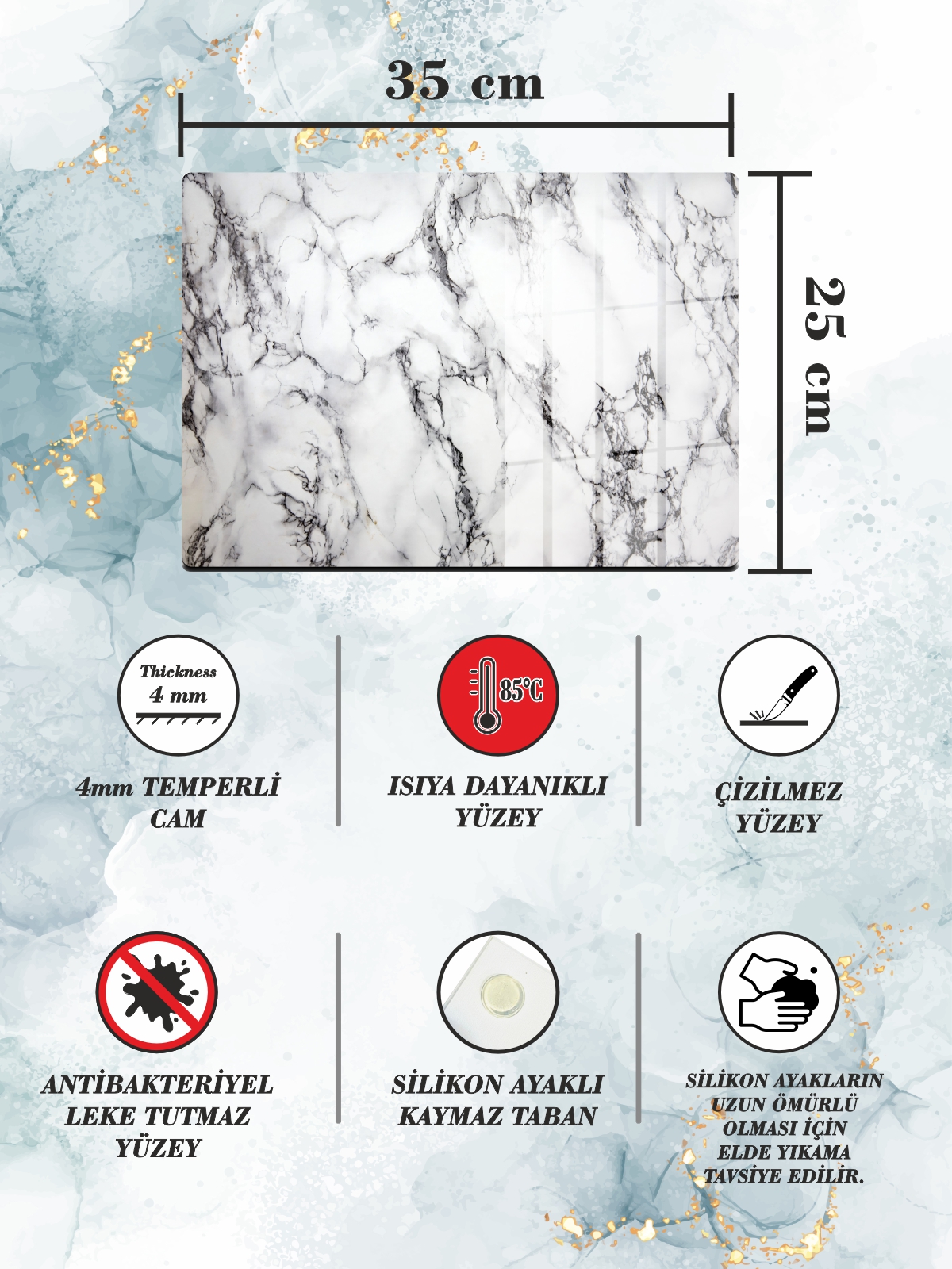 Dekoratif%20Mermer%20Desenli%20Cam%20Kesme%20ve%20Doğrama%20tahtası%20sunumluk%2025%20x%2035cm